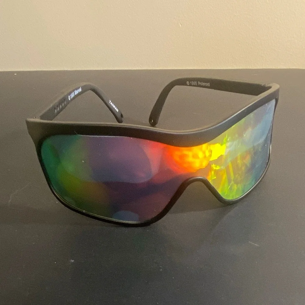 Polaroid Marvel  Men's Wrap Sunglasses Lightweight Black Frame Multicolor